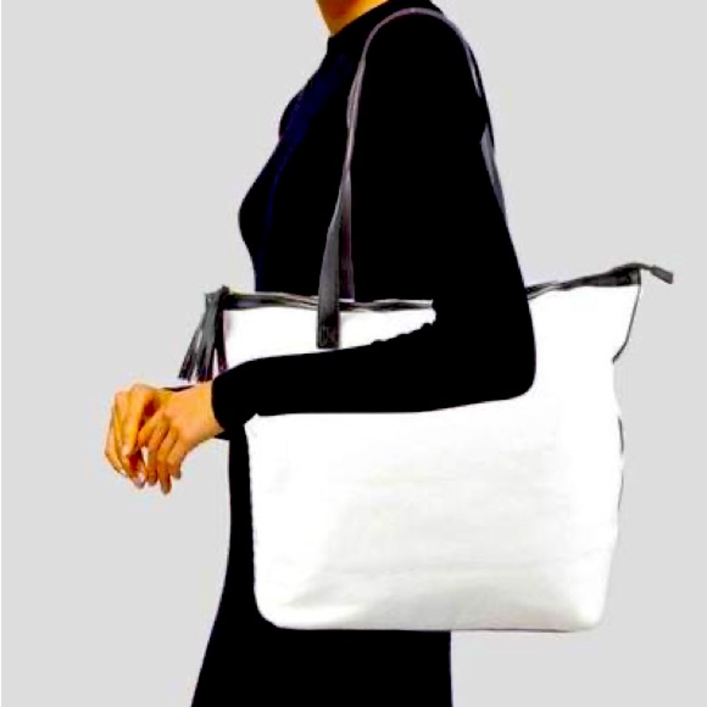 Walter Baker "Carly Bag" Classic Canvas and Vegan Leather Tote NEW WITH TAGS